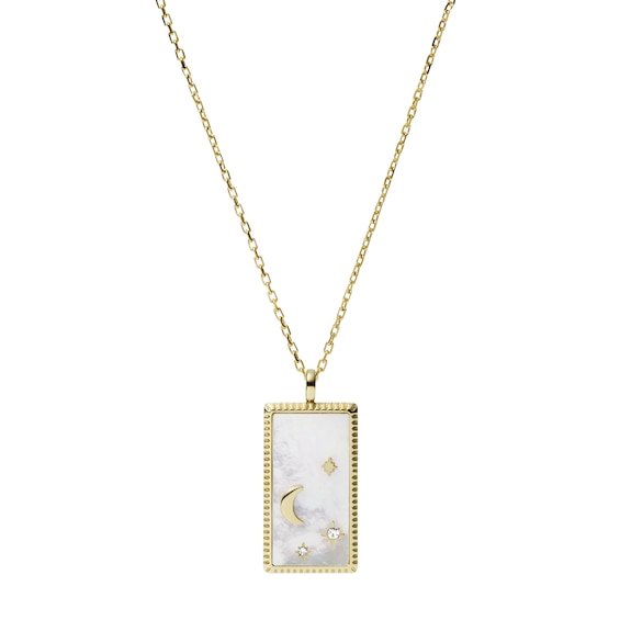 Fossil Georgia Lunar Nights White Mother of Pearl Necklace