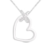 Thumbnail Image 0 of Sterling Silver Diamond Heart Kiss Pendant