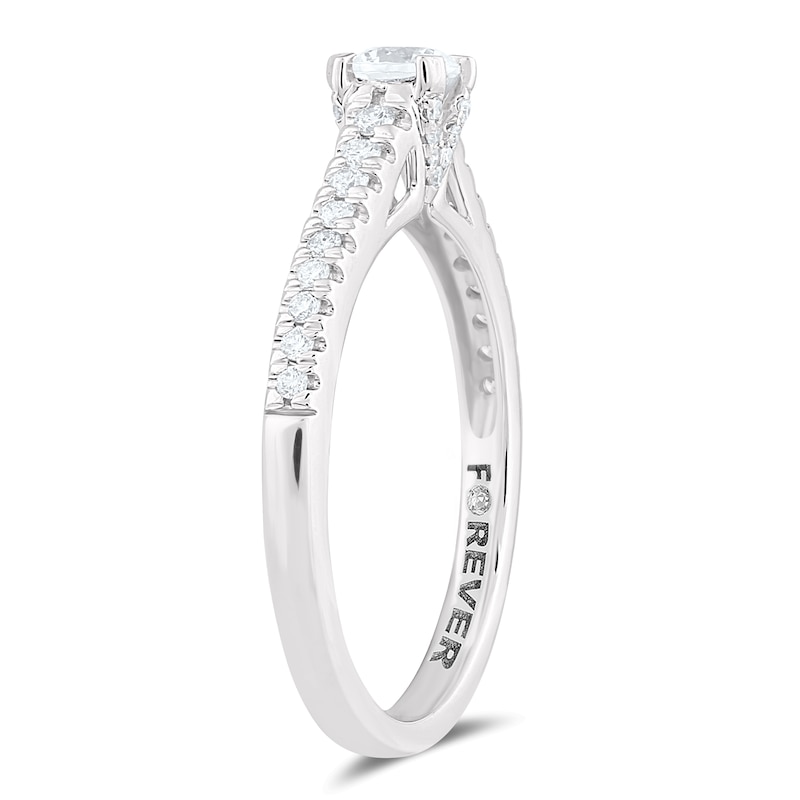 Main Image 2 of Engagement Ring The Forever Diamond 18ct White Gold 0.40ct Total Ring