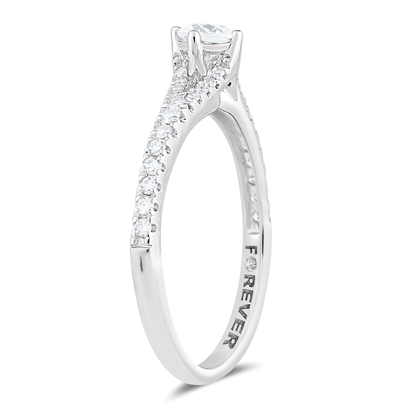 Main Image 2 of Engagement Ring The Forever Diamond 18ct White Gold 0.40ct Total Ring