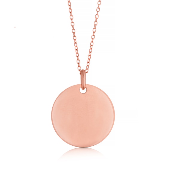 Rose Gold Tone Engravable Disc Pendant