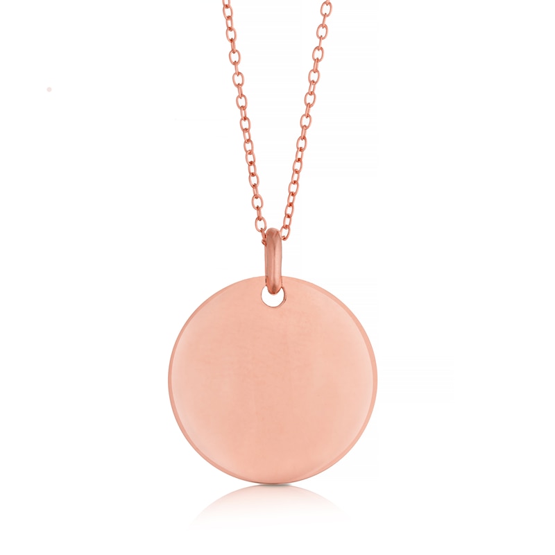 Main Image 1 of Rose Gold Tone Engravable Disc Pendant