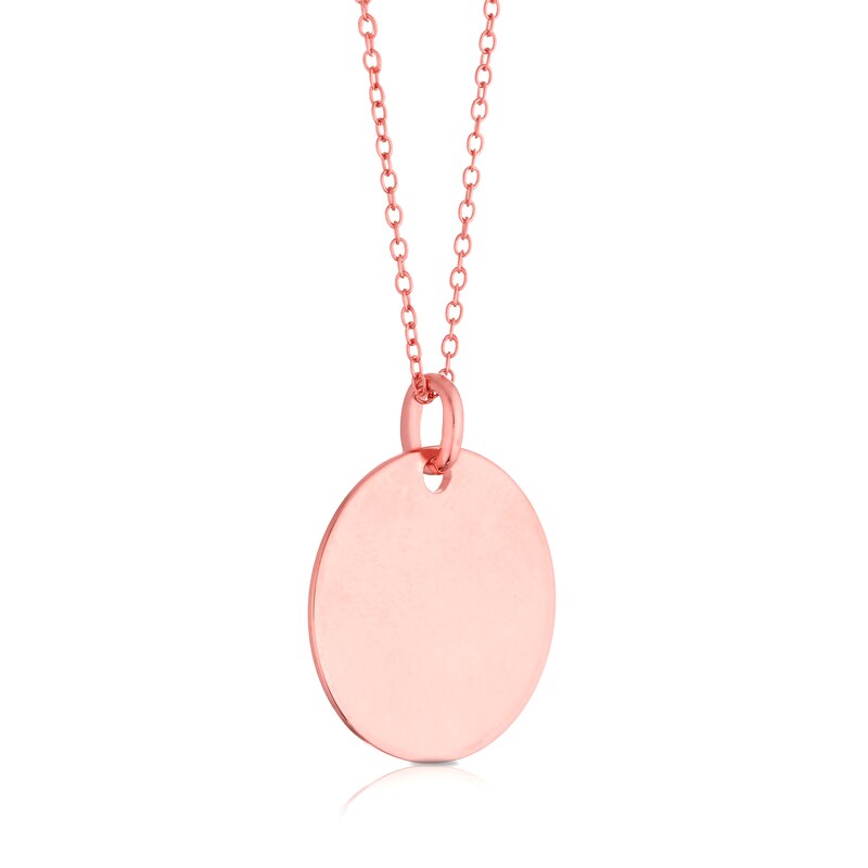 Rose Gold Tone Engravable Disc Pendant