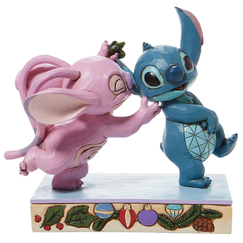 Main Image 1 of Disney Traditions Mistletoe Kiss Stitch & Angel Figurine