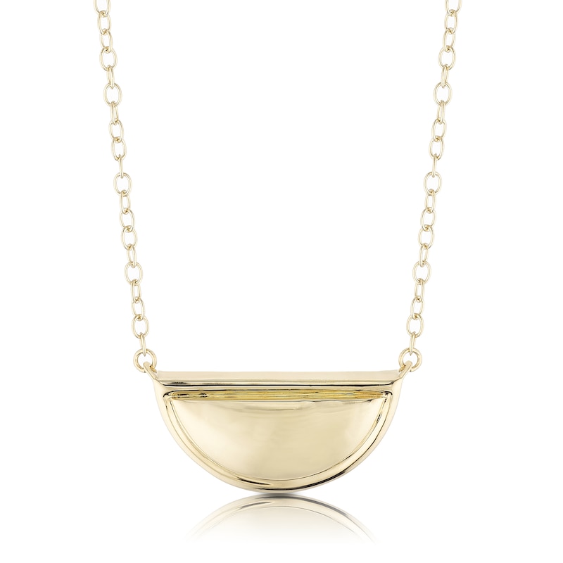 Main Image 1 of 9ct Yellow Gold Semi-Circle Necklace