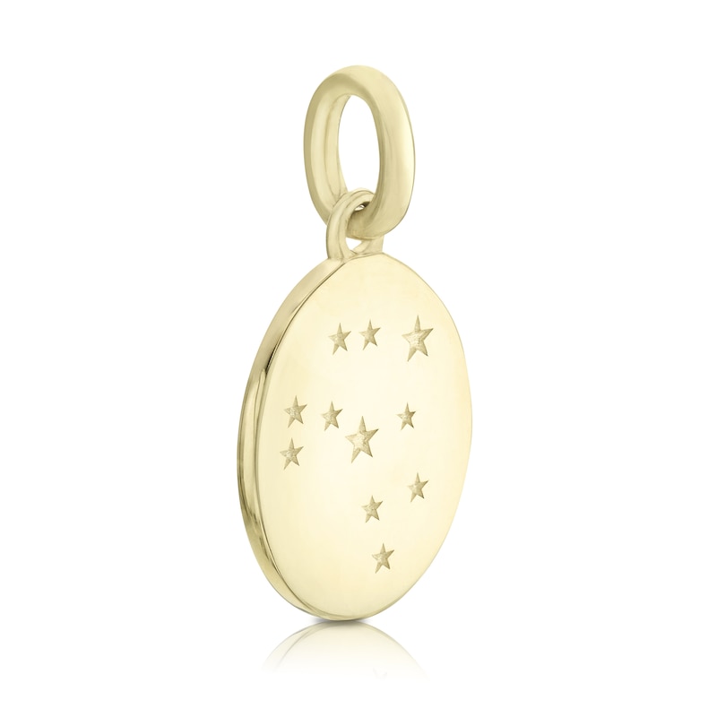 Main Image 2 of 9ct Yellow Gold Sagittarius Constellation Disc Pendant Charm