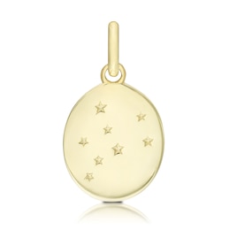 9ct Yellow Gold Virgo Constellation Disc Pendant Charm