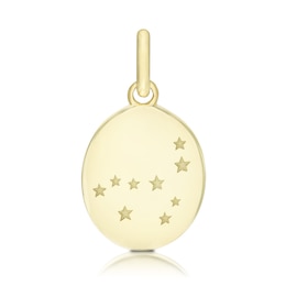 9ct Yellow Gold Capricorn Constellation Disc Pendant Charm