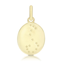 9ct Yellow Gold Scorpio Constellation Disc Pendant Charm