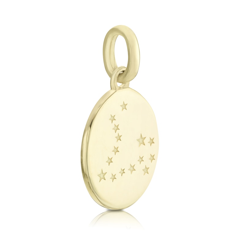 Main Image 2 of 9ct Yellow Gold Pisces Constellation Disc Pendant Charm