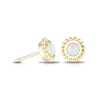 Thumbnail Image 1 of 9ct Yellow Gold Created Opal Birthstone Stud Earrings
