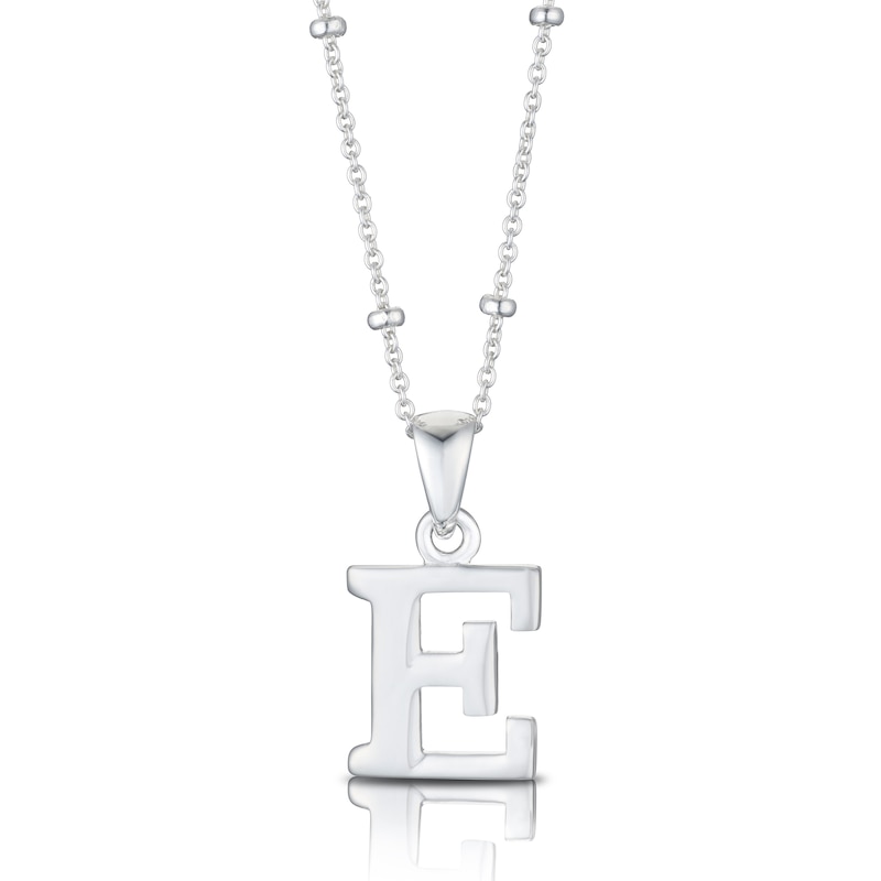 Main Image 1 of Sterling Silver Initial E Pendant