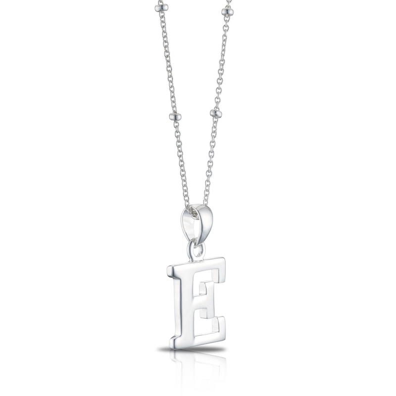 Main Image 2 of Sterling Silver Initial E Pendant