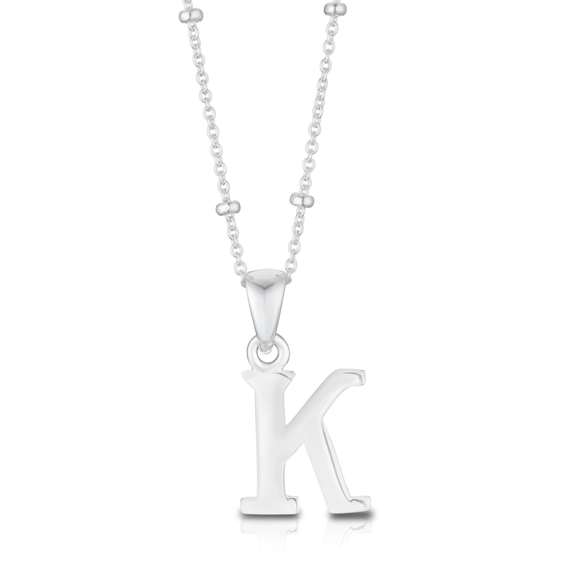 Sterling Silver Initial K Pendant