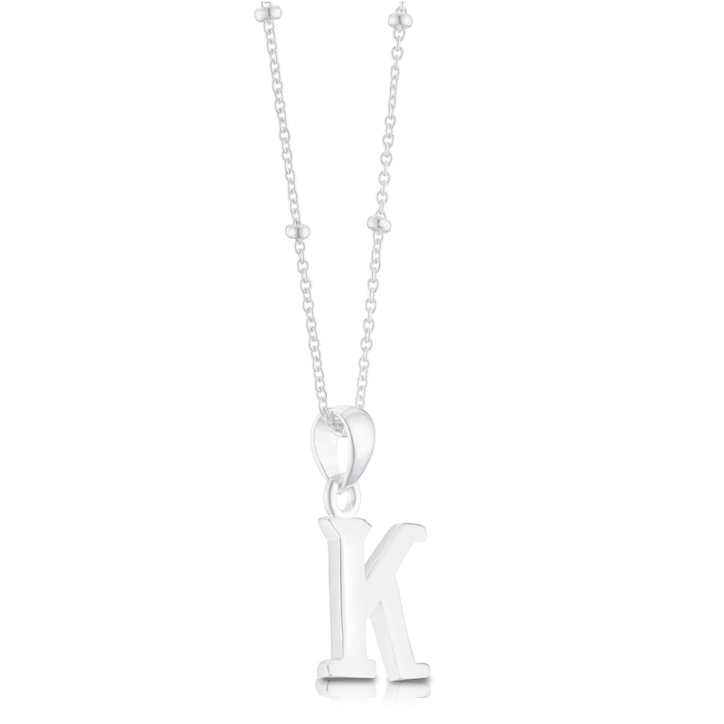 Sterling Silver Initial K Pendant