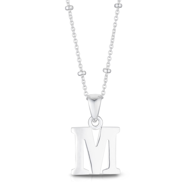 Main Image 1 of Sterling Silver Initial M Pendant