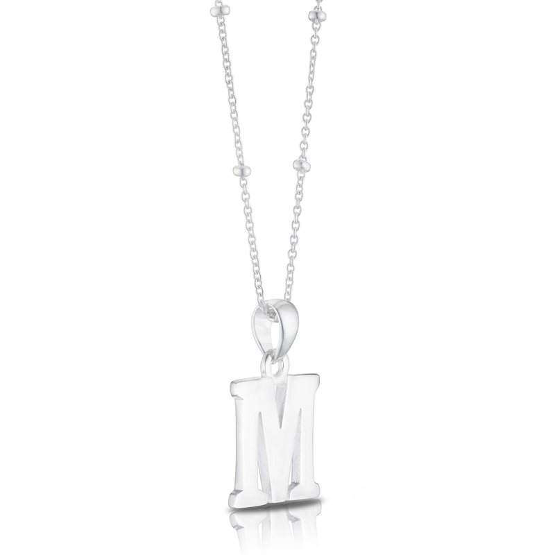 Sterling Silver Initial M Pendant