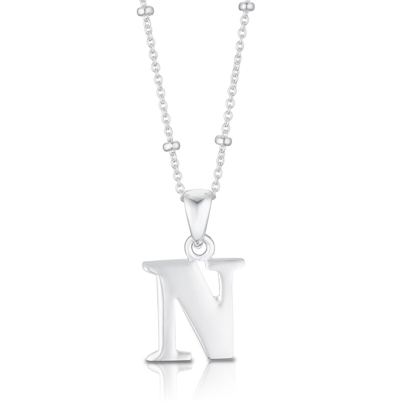 Main Image 1 of Sterling Silver Initial N Pendant