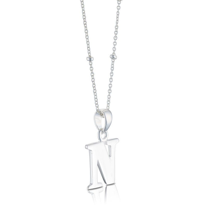 Main Image 2 of Sterling Silver Initial N Pendant