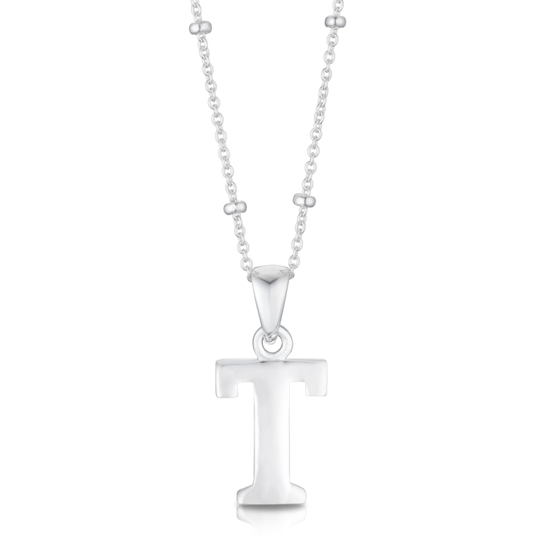 Sterling Silver Initial T Pendant