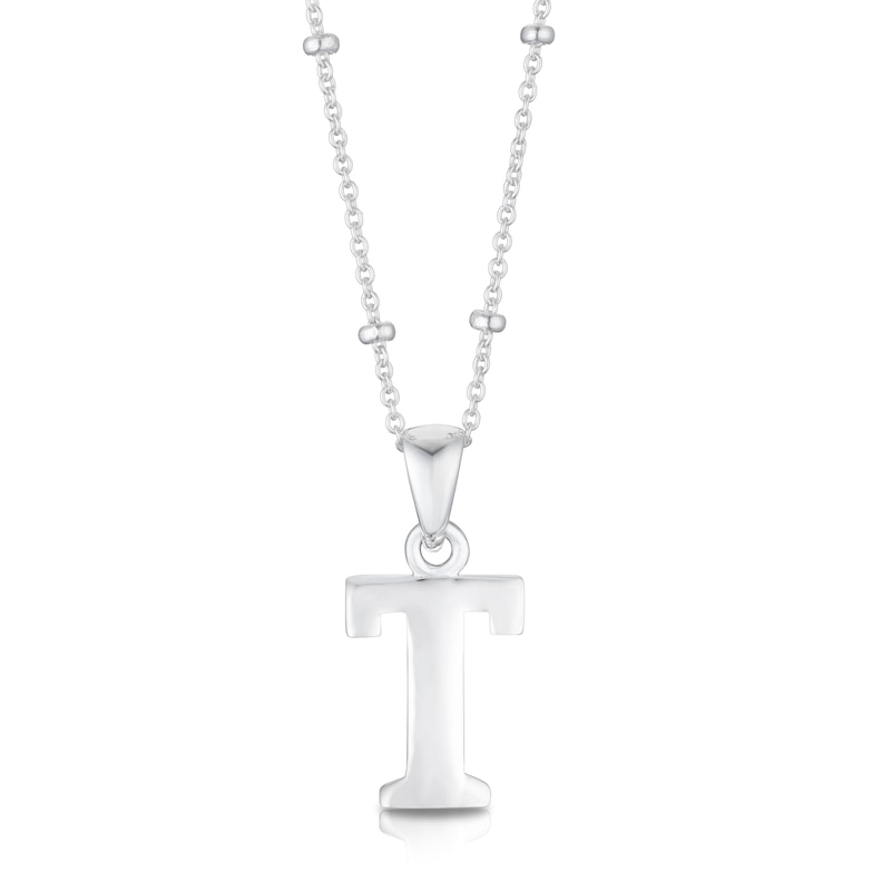 Main Image 1 of Sterling Silver Initial T Pendant