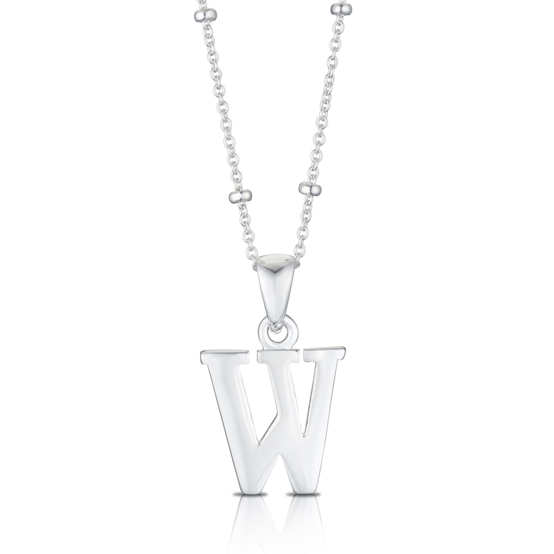 Sterling Silver Initial W Pendant