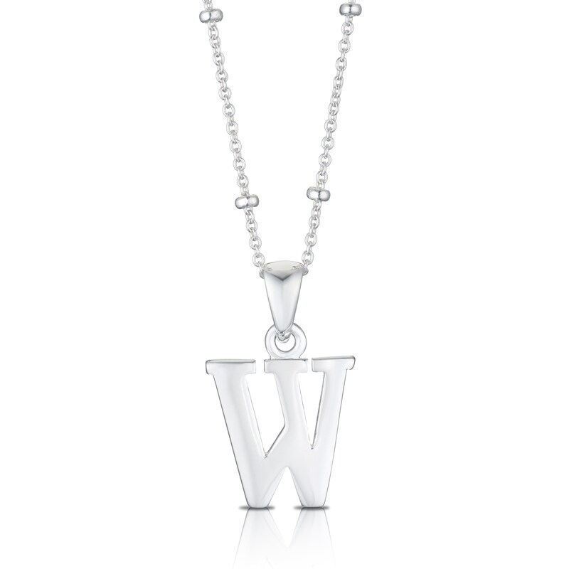 Sterling Silver Initial W Pendant