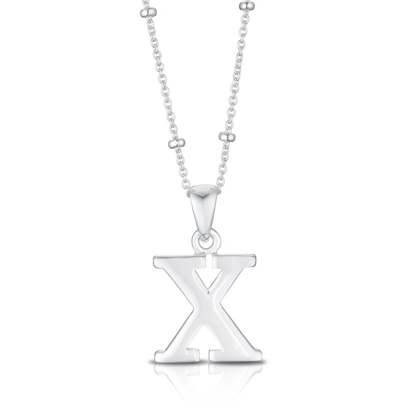 Main Image 1 of Sterling Silver Initial X Pendant