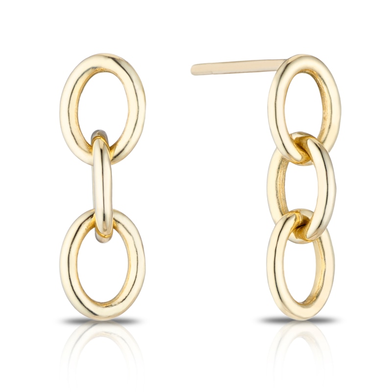 Main Image 1 of 9ct Yellow Gold Triple Chain Drop Earrings