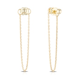 9ct Yellow Gold Folded Chain Drop Earrings