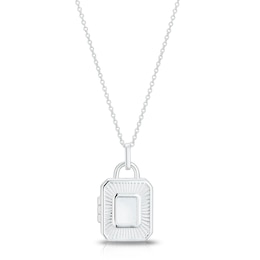 Sterling Silver Padlock Locket 16-18 Inch Chain