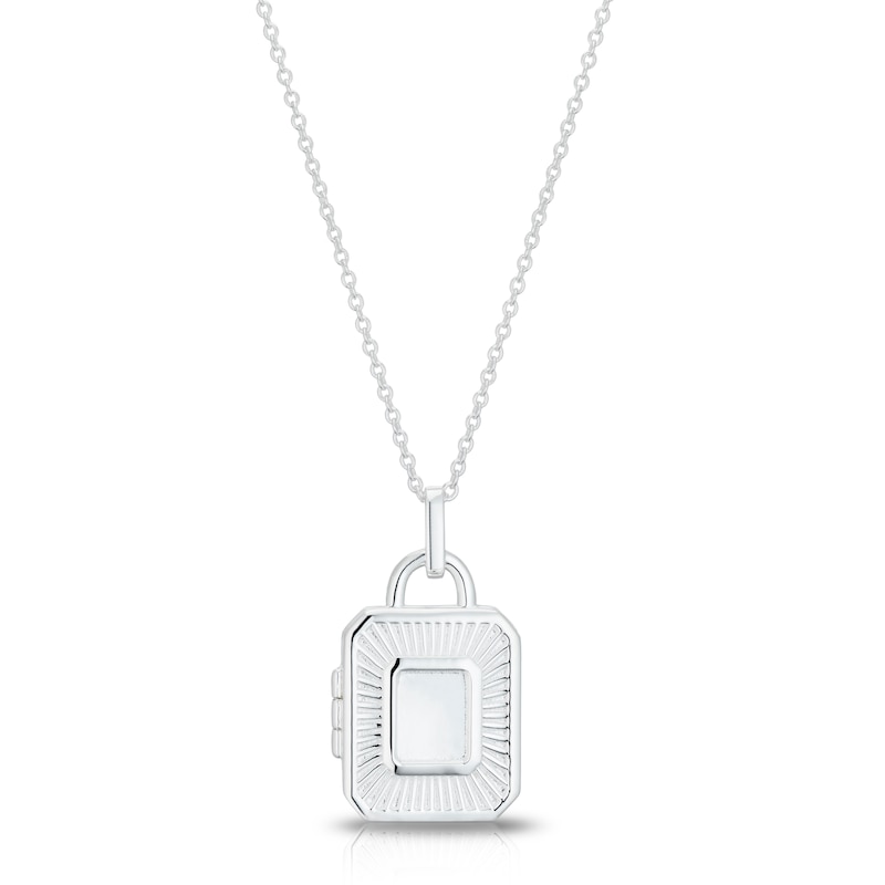Main Image 1 of Sterling Silver Padlock Locket 16-18 Inch Chain
