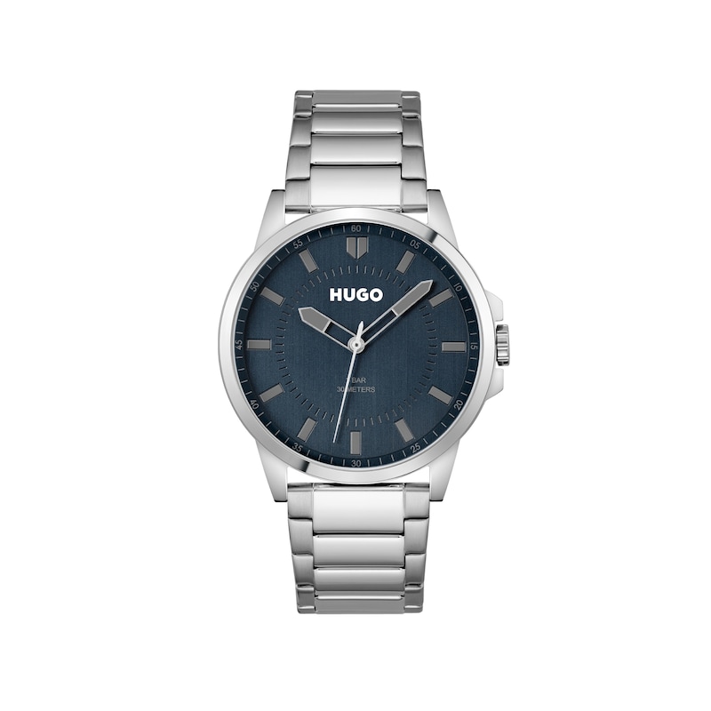 Main Image 1 of HUGO #First Men's Blue Dial Stainless Steel Bracelet Watch