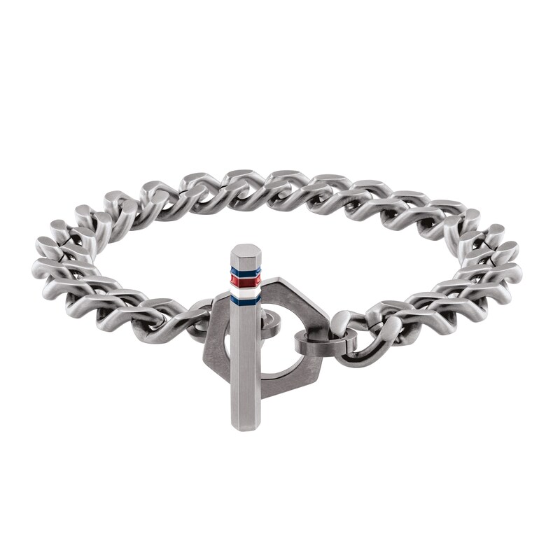 Main Image 1 of Tommy Hilfiger Logo Silver Tone Toggle Chain Bracelet