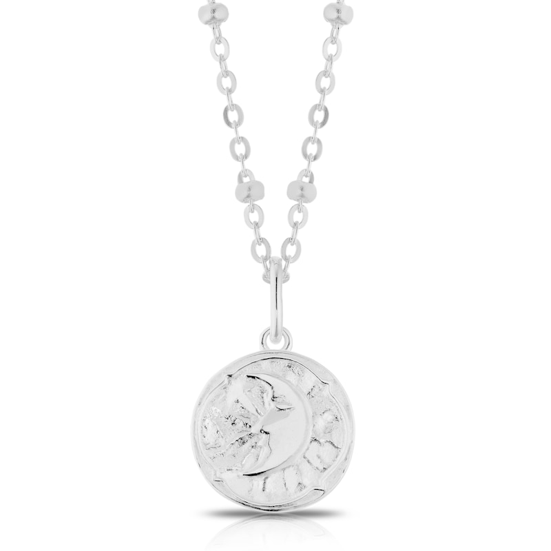 Main Image 1 of Sterling Silver Star & Moon Disc Pendant