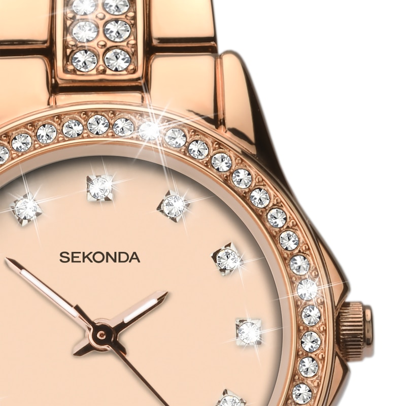 Main Image 3 of Sekonda Joanne Ladies' Stone Set Rose Gold-Plated Bracelet Watch