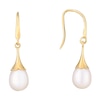 Thumbnail Image 0 of 9ct Yellow Gold Pearl Flute Drop Earrings