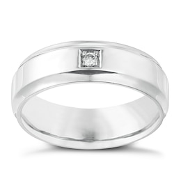 Sterling Silver Diamond 7mm Band