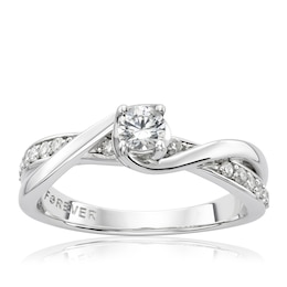 The Forever Diamond 18ct White Gold 0.33ct Total Ring