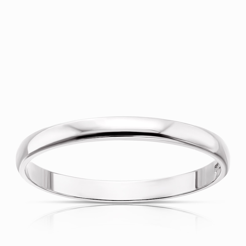 Main Image 1 of Platinum 2mm Heavy D Shape Ring