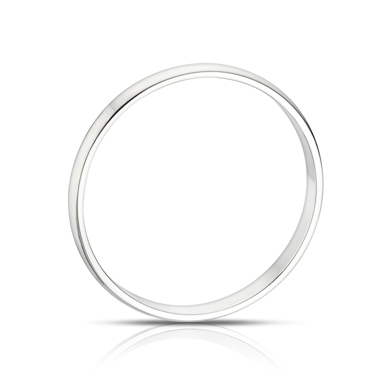 Platinum 2mm Heavy D Shape Ring