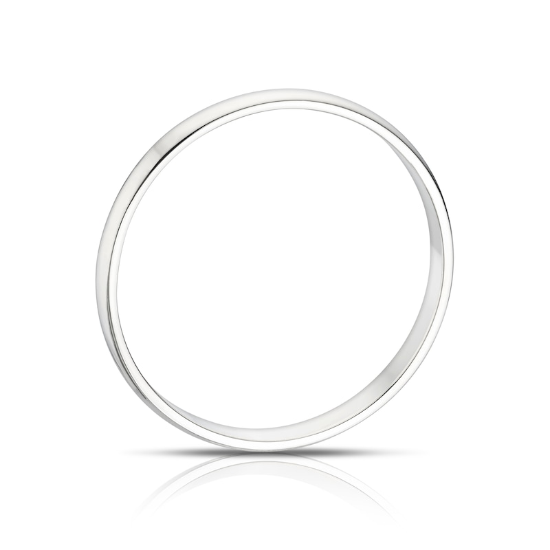 Main Image 3 of Platinum 2mm Heavy D Shape Ring
