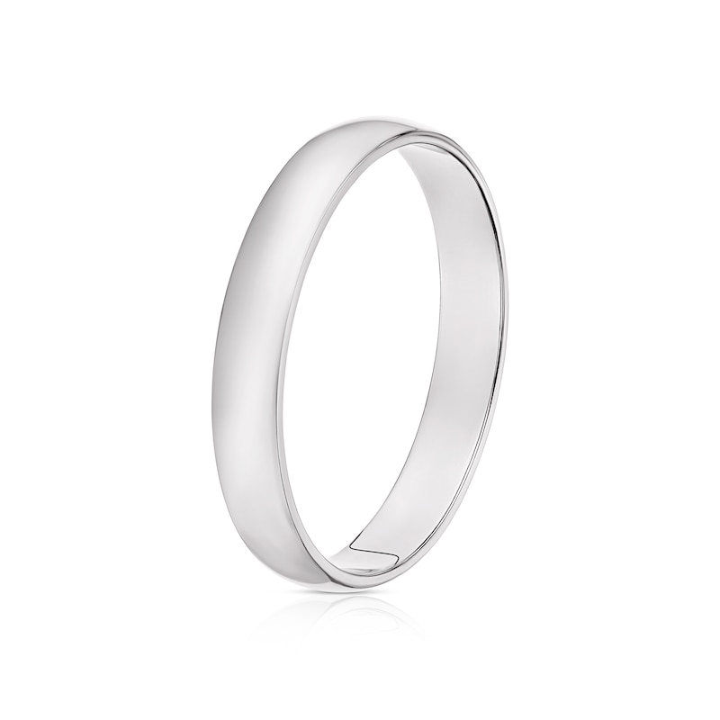 Main Image 2 of Platinum 3mm Heavy D Shape Ring