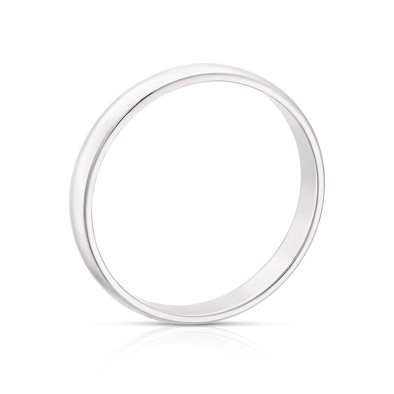 Main Image 3 of Platinum 3mm Heavy D Shape Ring