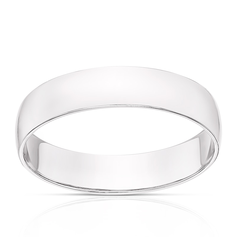 Main Image 1 of Platinum 4mm Heavy D Shape Ring