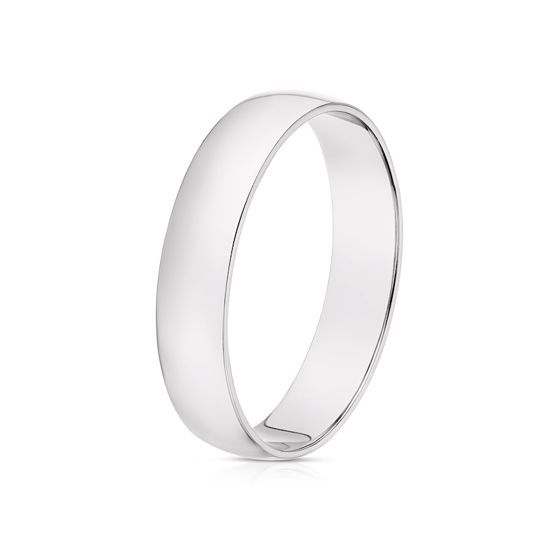 Main Image 2 of Platinum 4mm Heavy D Shape Ring