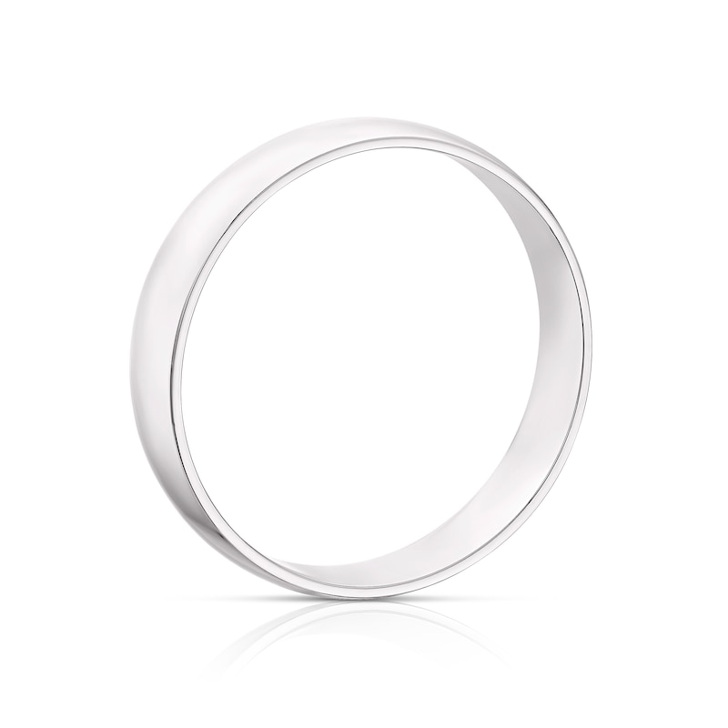 Main Image 3 of Platinum 4mm Heavy D Shape Ring