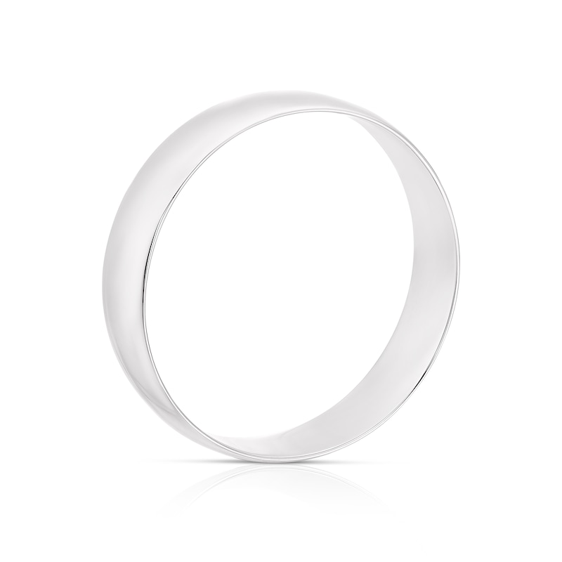 Main Image 2 of Platinum 5mm Heavy D Shape Ring