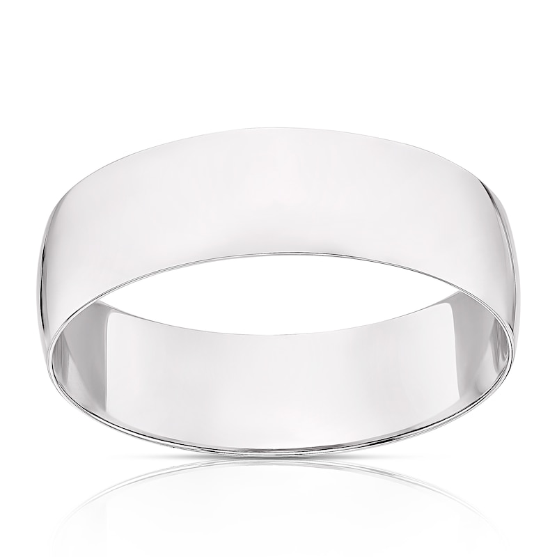 Main Image 1 of Platinum 6mm Heavy D Shape Ring