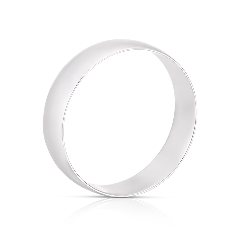 Main Image 2 of Platinum 6mm Heavy D Shape Ring